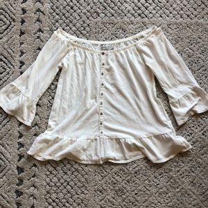 Abercrombie and Fitch Off the Shoulder White Top S